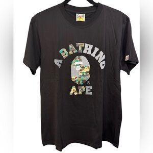 A Bathing Ape Black Graphic College‎ Tee